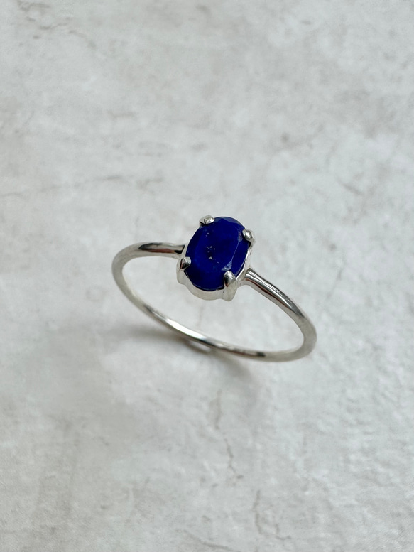 ラピスラズリ オーバルリング 4×6mm｜シルバー925 天然石 指輪｜12月誕生石・幸運のお守り 15枚目の画像