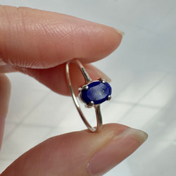 ラピスラズリ オーバルリング 4×6mm｜シルバー925 天然石 指輪｜12月誕生石・幸運のお守り 3枚目の画像