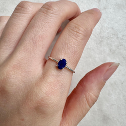 ラピスラズリ オーバルリング 4×6mm｜シルバー925 天然石 指輪｜12月誕生石・幸運のお守り 9枚目の画像