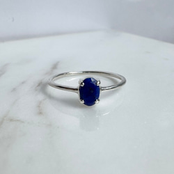 ラピスラズリ オーバルリング 4×6mm｜シルバー925 天然石 指輪｜12月誕生石・幸運のお守り 4枚目の画像