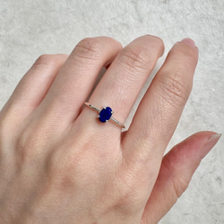 ラピスラズリ オーバルリング 4×6mm｜シルバー925 天然石 指輪｜12月誕生石・幸運のお守り 8枚目の画像