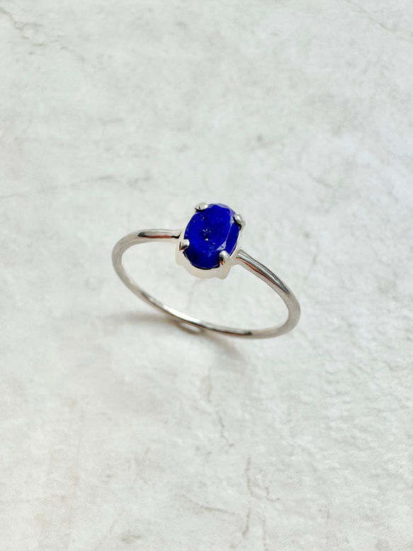 ラピスラズリ オーバルリング 4×6mm｜シルバー925 天然石 指輪｜12月誕生石・幸運のお守り 16枚目の画像