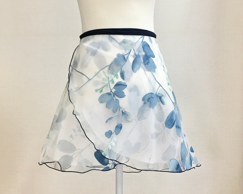 水彩画のような ふわりと揺れる 巻きスカート バレエスカート 大人