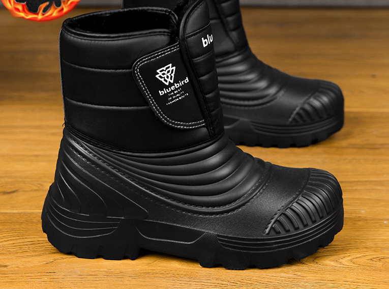 メンズスノーブーツ マイナス 40℃対応 皮毛一体 加绒加厚 防寒防滑 大きいサイズ 厚底パンブーツ