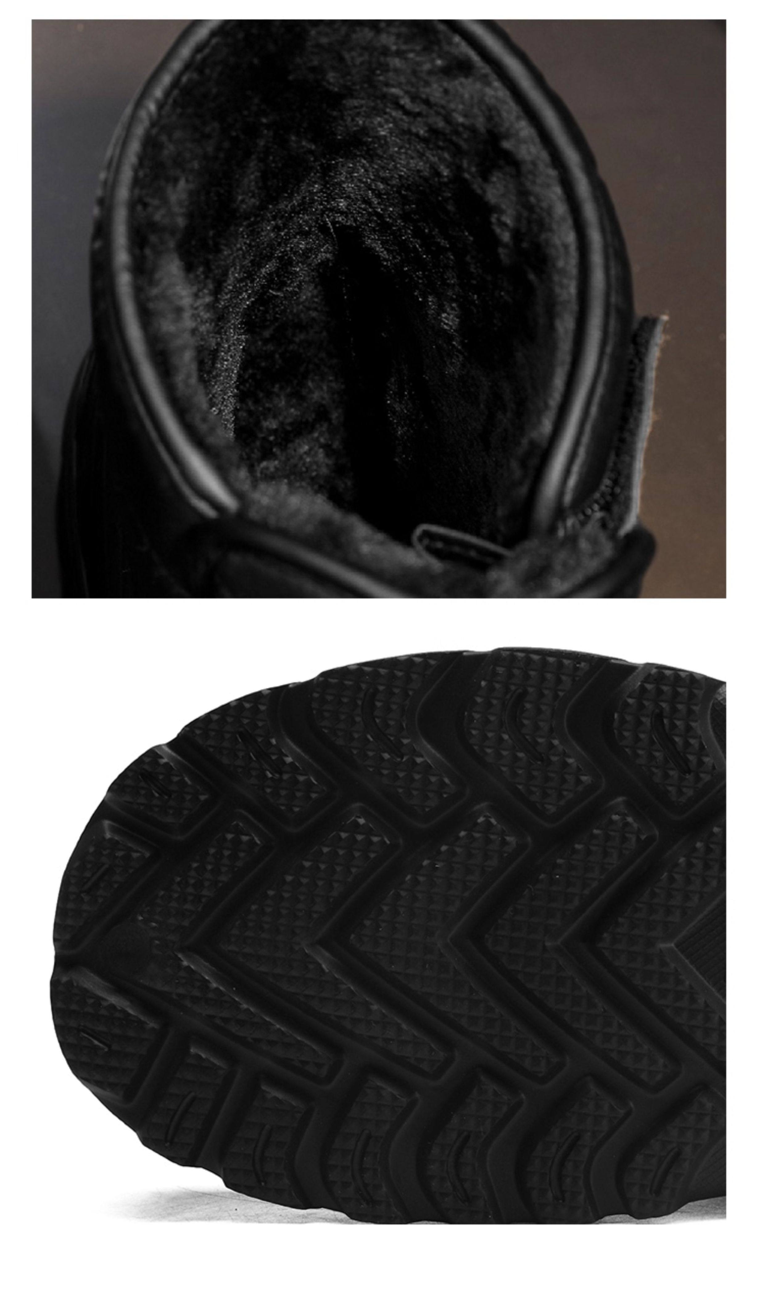 メンズスノーブーツ マイナス 40℃対応 皮毛一体 加绒加厚 防寒防滑 大きいサイズ 厚底パンブーツ