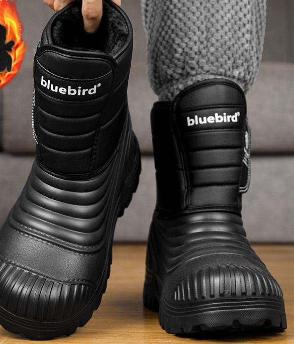 メンズスノーブーツ マイナス 40℃対応 皮毛一体 加绒加厚 防寒防滑 大きいサイズ 厚底パンブーツ