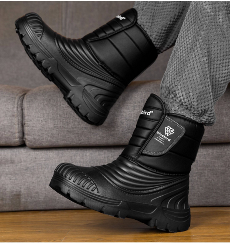 メンズスノーブーツ マイナス 40℃対応 皮毛一体 加绒加厚 防寒防滑 大きいサイズ 厚底パンブーツ