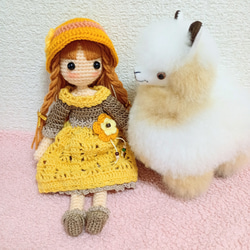 ✿水色ワンピースの女の子 着せ替えあみぐるみ あみぐるみ Karin