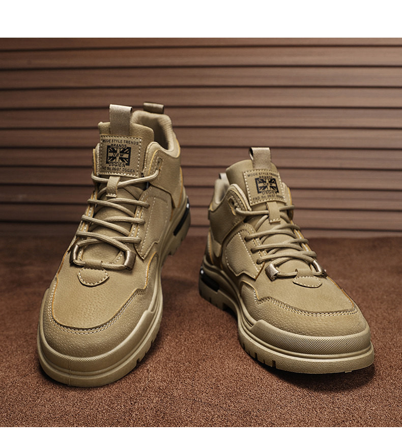 メンズ 冬用 マーチンブーツ 防水防滑耐磨 登山対応 内增高 通勤 スポーツカジュアル