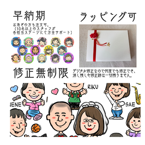 似顔絵 友人の結婚祝い・2名【画風→SNP】 絵画 似顔絵師ぴんくぶた