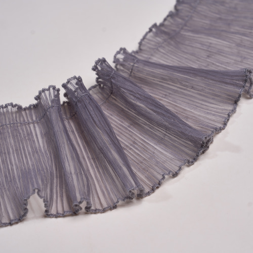 レース】3色展開 軽やかな透け感プリーツフリルレース (幅10cm/長さ1m