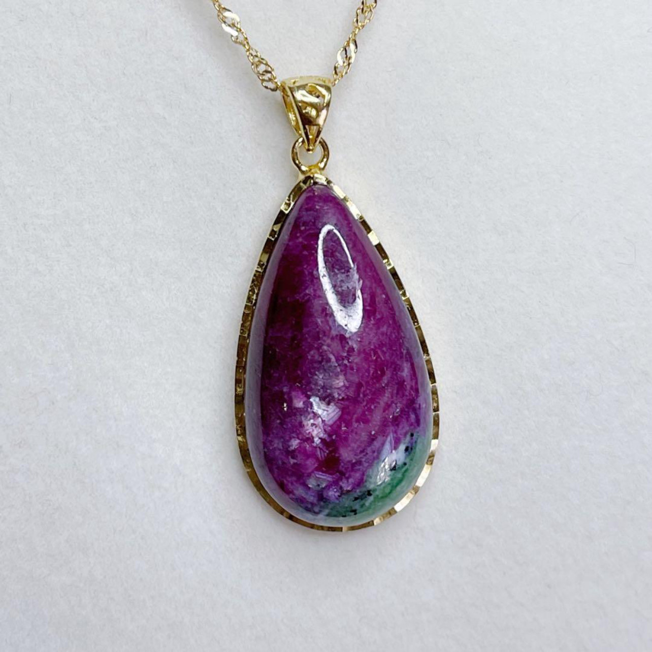 ★天然石★ルビーインゾイサイト♡S925ネックレス