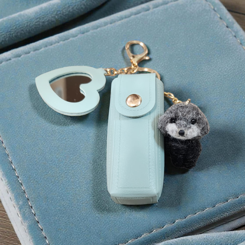 オーダーメイド羊毛フェルトわんちゃん付きリップケース#ハンドメイド