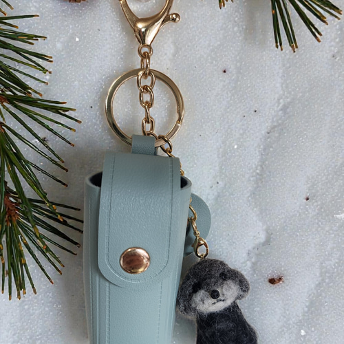 オーダーメイド羊毛フェルトわんちゃん付きリップケース#ハンドメイド