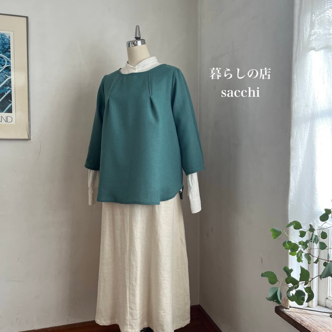 キャトルシャツ　ウールガーゼ　ペパーミント　　＊暮らしの店sacchi＊