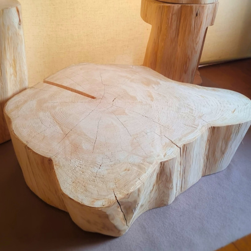 超超特大 ひのき 天然アロマ 根元 切株テーブル 無 垢無塗装