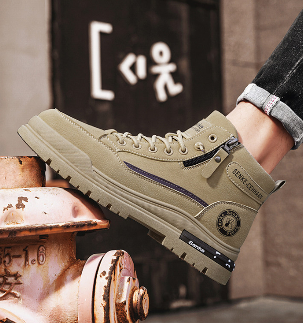 2026 年新モデル 秋冬用 イギリス風レトロ アウトドア裏起毛保温防寒靴 滑り止めワークブーツ