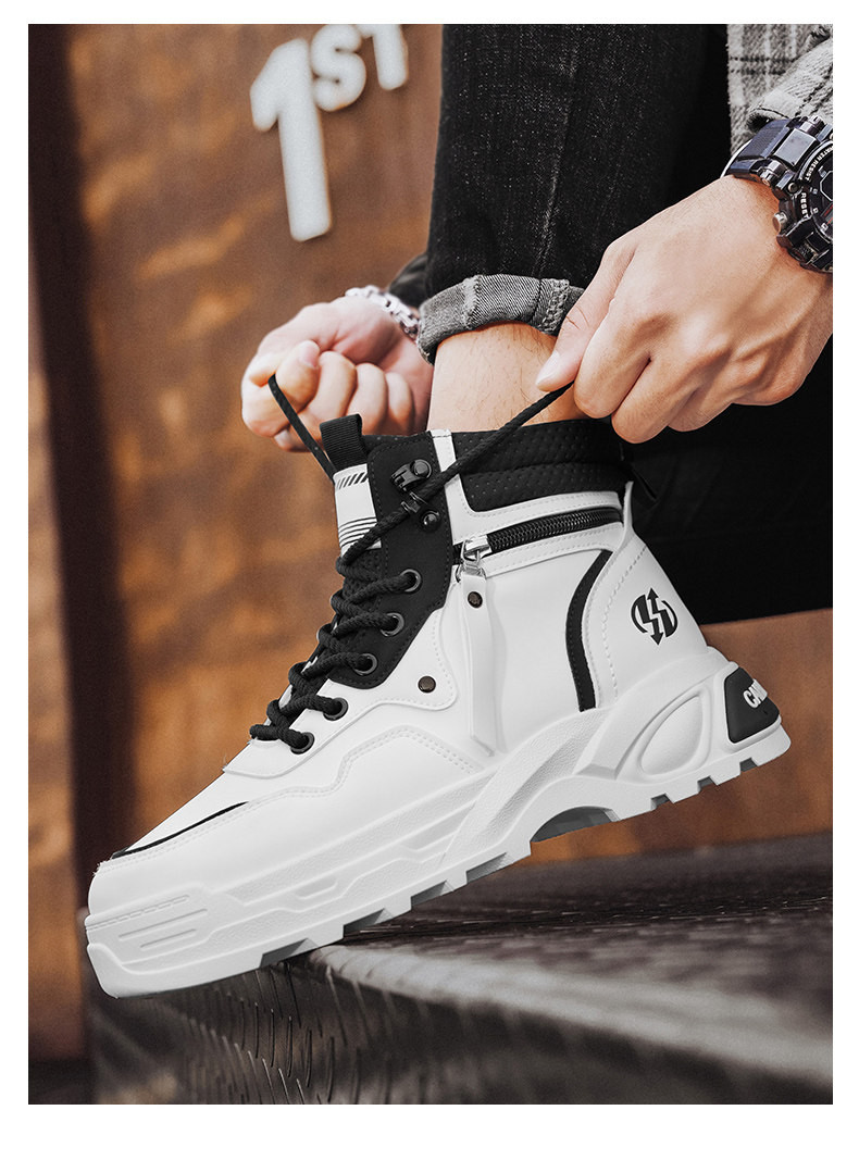 2026 年新モデル 秋冬用ハイカットイギリス風厚底 カジュアルスポーツワーク メンズ裏起毛保温防寒靴 11,100円