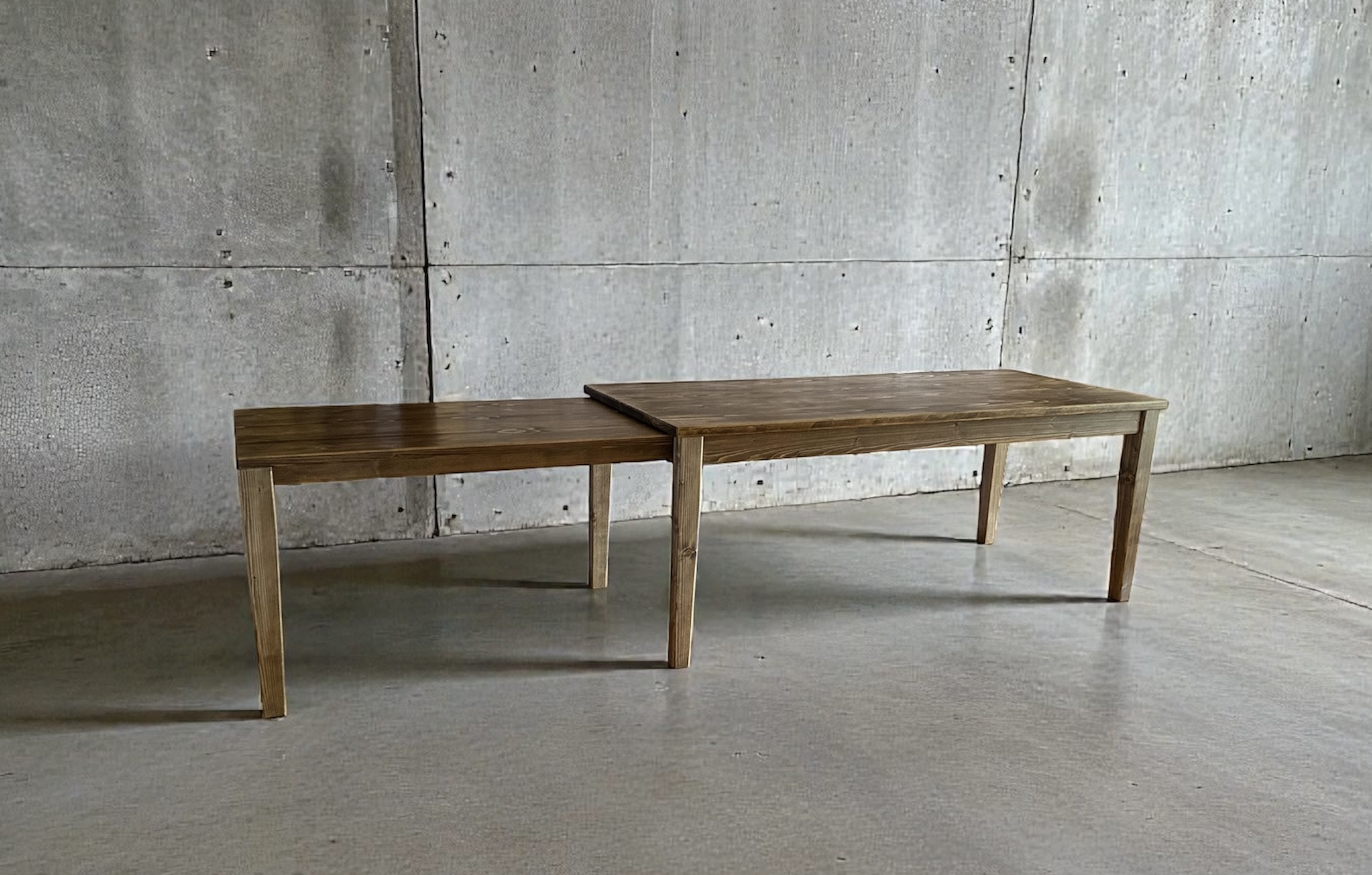 【最長300cm】伸縮式・長尺ダイニングテーブル  W180（最大300）×D80×H72cm｜無垢材｜man3家具工房