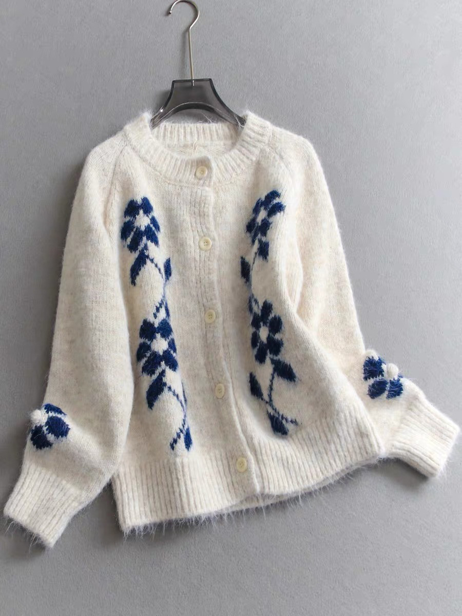 秋冬  ニットカーディガン     レディース    長袖