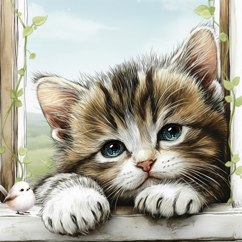 オリジナル 生地 ブロックデザイン ハンドメイド素材 パネル生地 猫