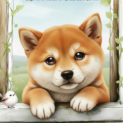 オリジナル 生地 ブロックデザイン パネル生地 犬 犬柄 柴犬 生地