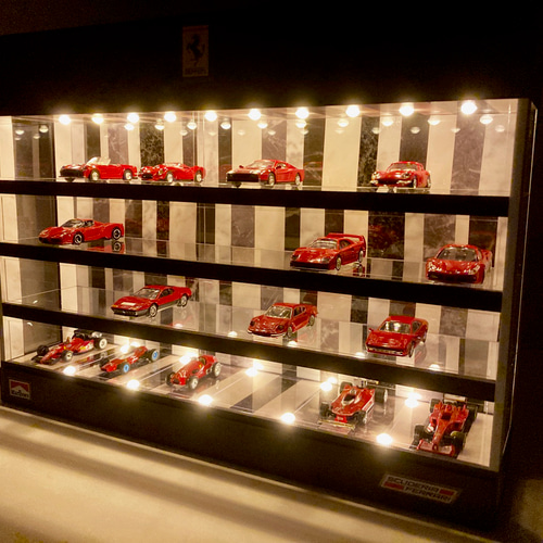 1/64展示40台！可能・ランダム大理石・4層式ディスプレーBOX / LED照明