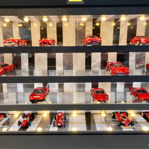 1/64展示40台！可能・ランダム大理石・4層式ディスプレーBOX / LED照明