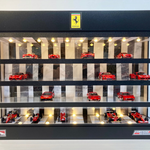 1/64展示40台！可能・ランダム大理石・4層式ディスプレーBOX / LED照明