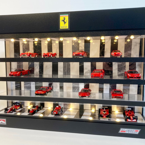 1/64展示40台！可能・ランダム大理石・4層式ディスプレーBOX / LED照明