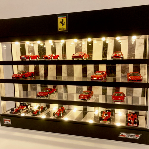 1/64展示40台！可能・ランダム大理石・4層式ディスプレーBOX / LED照明