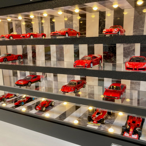 1/64展示40台！可能・ランダム大理石・4層式ディスプレーBOX / LED照明