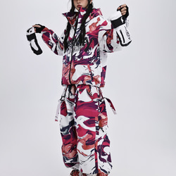 2026 スノボウェア 上下セット 迷彩 ピンク 緑 撥水 防寒 レディース