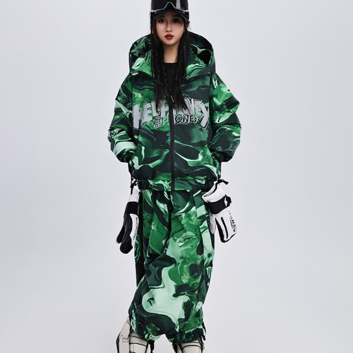 2026 スノボウェア 上下セット 迷彩 ピンク 緑 撥水 防寒 レディース