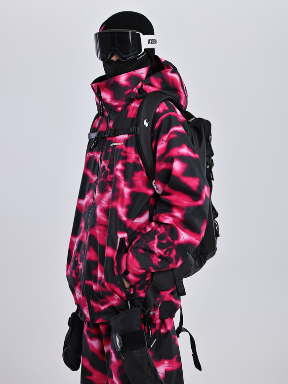 2026 スノボウェア 上下セット 赤 撥水 防寒 レディース メンズ