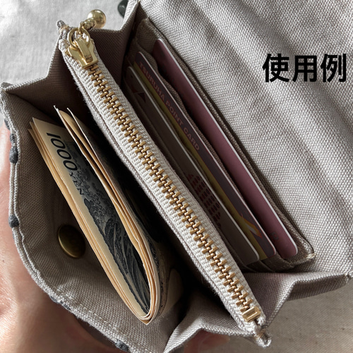 ミナペルホネン rosy ネイビー 二つ折り財布 ミニ財布 コインケース 二