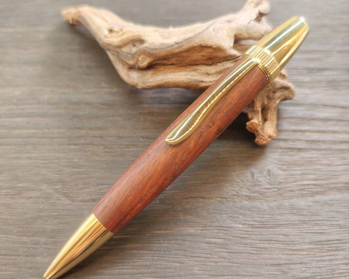 ツイスト式木軸ボールペン/ホンジュラスローズウッド/ゴールド/No