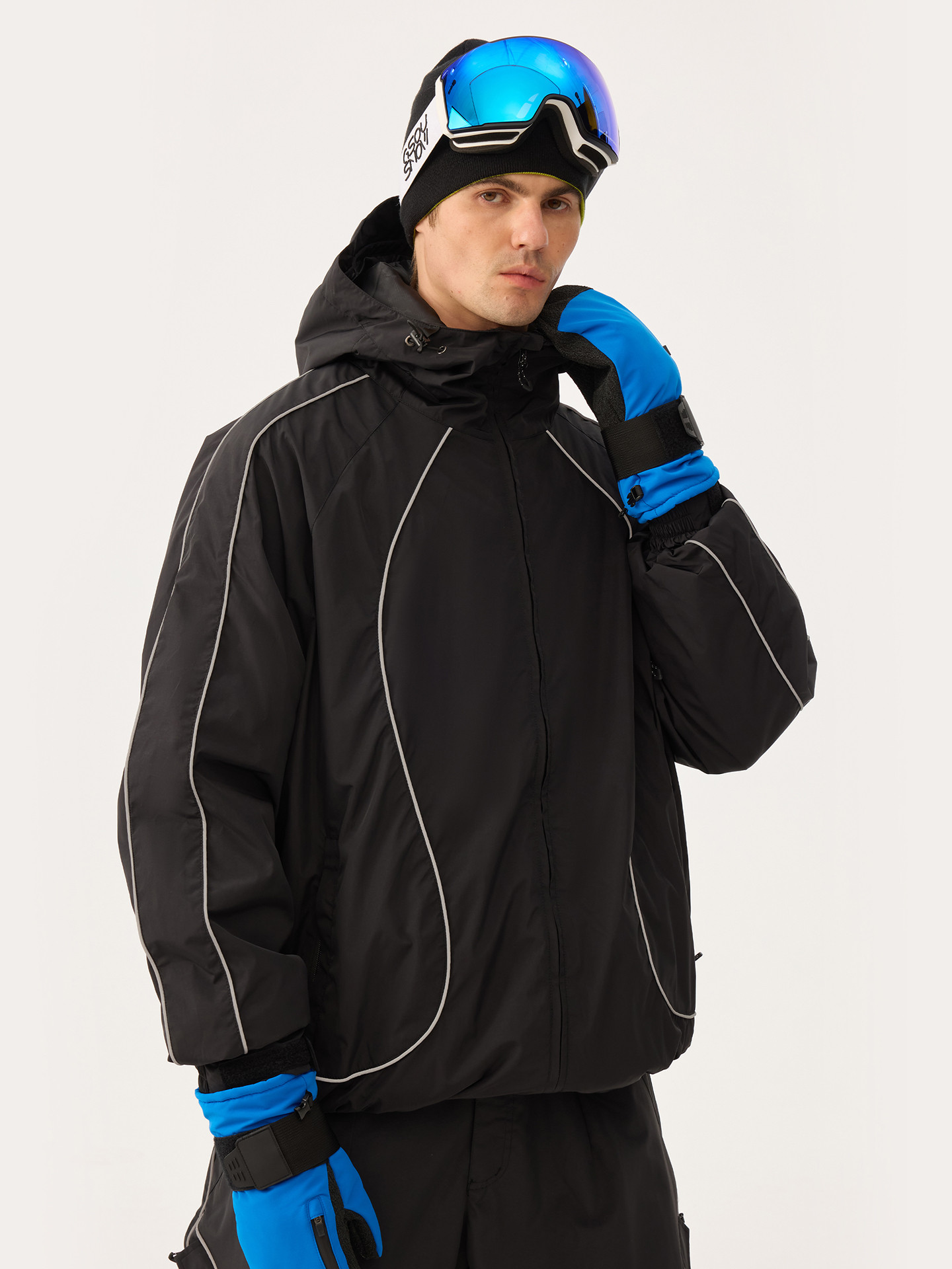 2026 スノボウェア 上下セット ジャケット単品 光反射ライン おしゃれ 撥水 防寒 レディース メンズ SK142