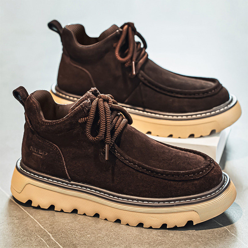メンズ冬用新モデル 毛皮入り マーチンブーツ 復古トレンド 万能百搭 スポーツカジュアル 厚底 ワークブーツ