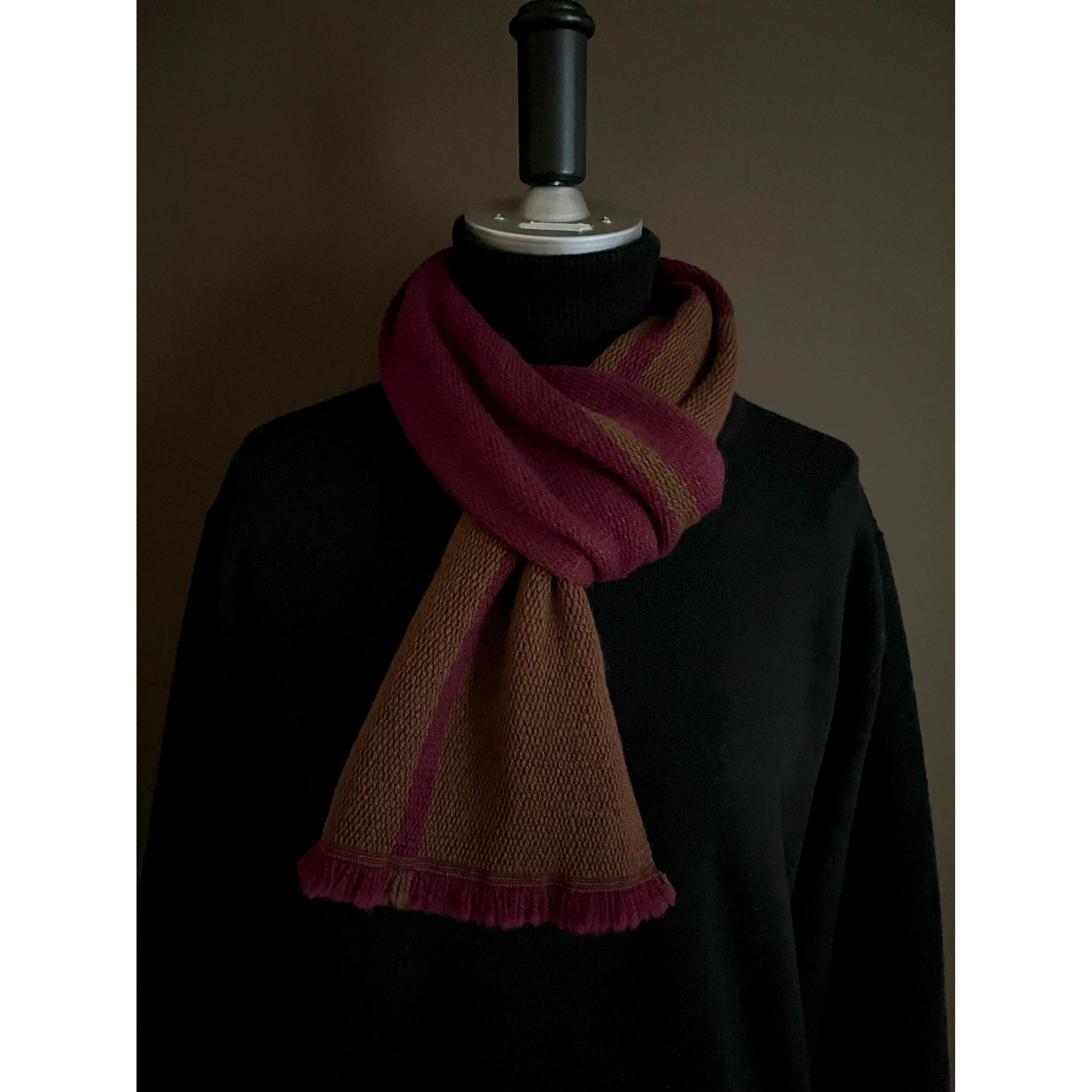 『カシミヤ リバーシブルマフラー　SOTTO』　 ベリーチョコ