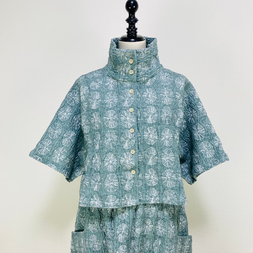 60's ジャガード織 セットアップ 富士吉田ジャガード織 ボレロ風ジャケット フレアースカート