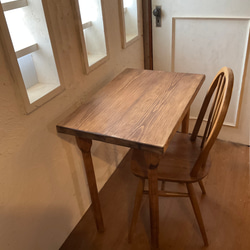 カフェ用W700シャビー調レトロ ろくろ足 カウンターテーブル