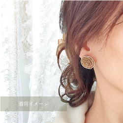 2way/すみカラーの薔薇×インド刺繍リボン×スワロのアンティークな薫り漂うニュアンスカラー薔薇ピアス・イヤリング 15枚目の画像