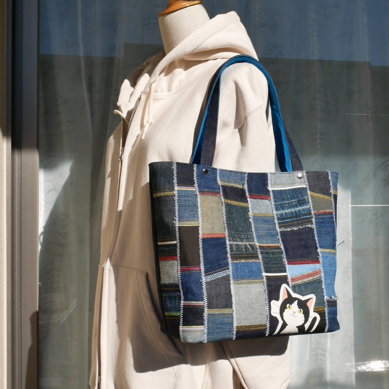 トートバッグ　L　デニムパッチ