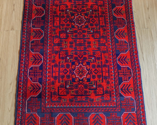 135×81cm アフガニスタン手織り絨毯 カールモハメディ ペルシャ絨毯