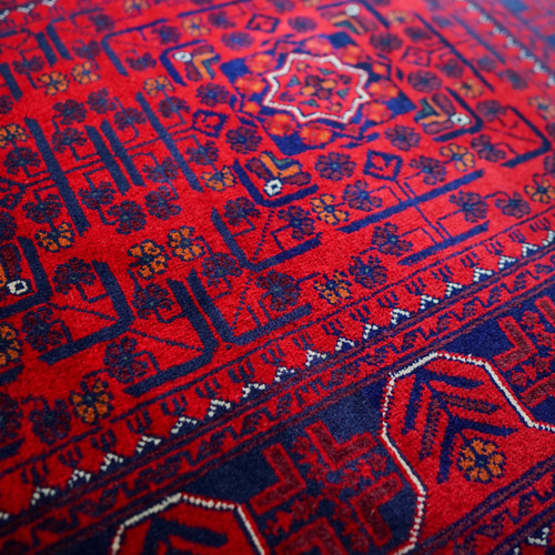 135×81cm アフガニスタン手織り絨毯 カールモハメディ ペルシャ絨毯