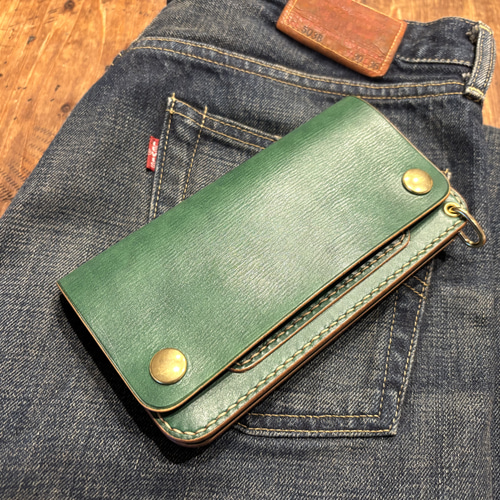トラッカーウォレット TW03-G グリーン 緑 財布 長財布 長財布 Ashitae