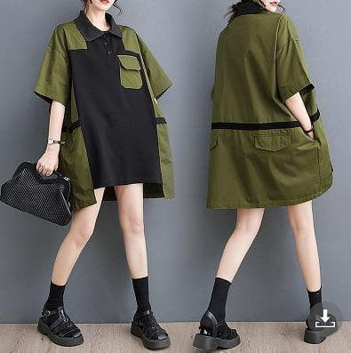 大きいサイズ レディース トップス　シャツ　カーキ　春夏 秋 新品 半袖 4,784円