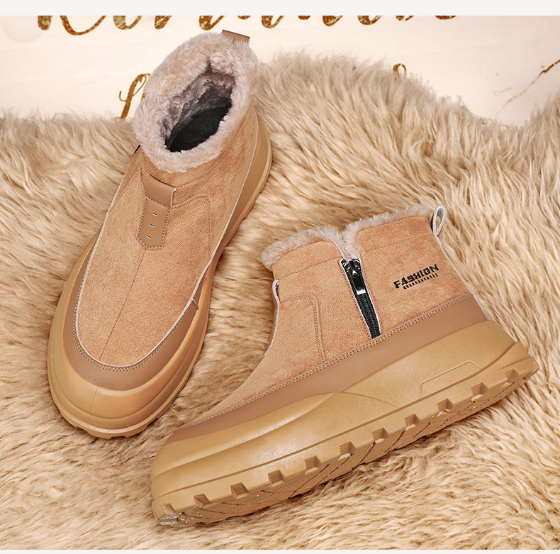 メンズ スノーブーツ 冬 極寒対応 -40℃ 防寒 ファー一体 毛足厚 保温 防水 ウィンターブーツ アウトドア