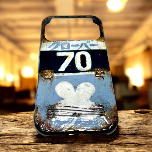 オリジナルデザインサビ塗装メタルプレートダクトクローバーiPhone他